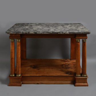 An early 19th century empire period walnut console table