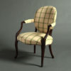 A late 18th century george iii period french hepplewhite mahogany armchair