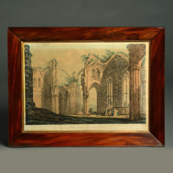 A set of four early 19th century prints of melrose abbey