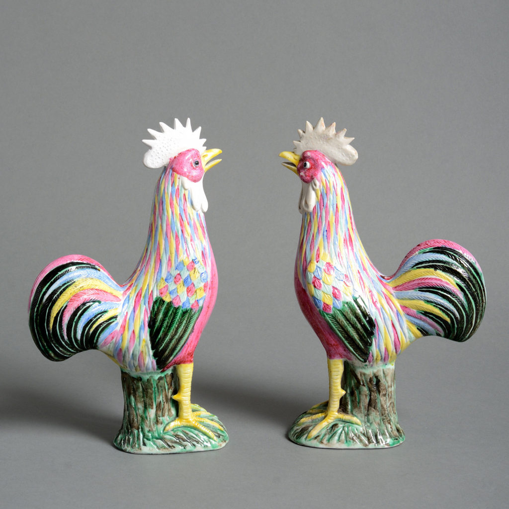 A Pair of 19th Century Famille Rose Cockerels | Timothy Langston Fine ...