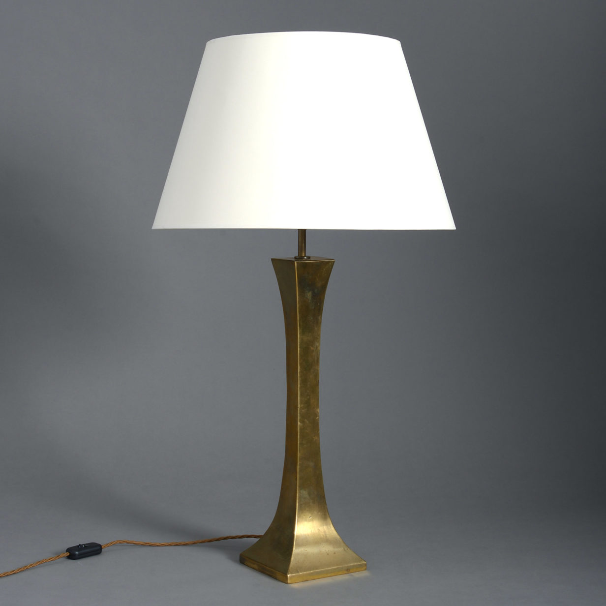 Square brass table lamp