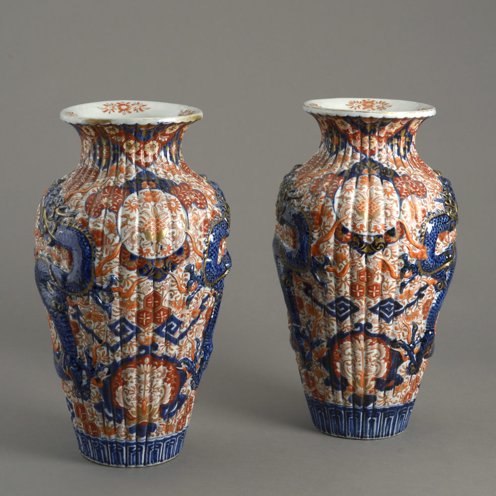 A Pair of 19th Century Imari Dragon Vases | Timothy Langston Fine Art ...