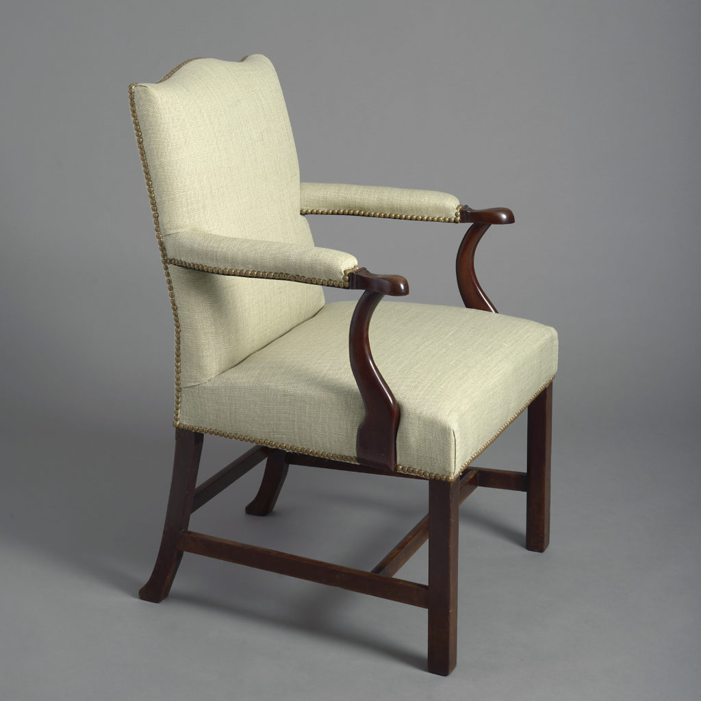 A Mid-18th Century George III Period Mahogany Gainsborough Armchair ...