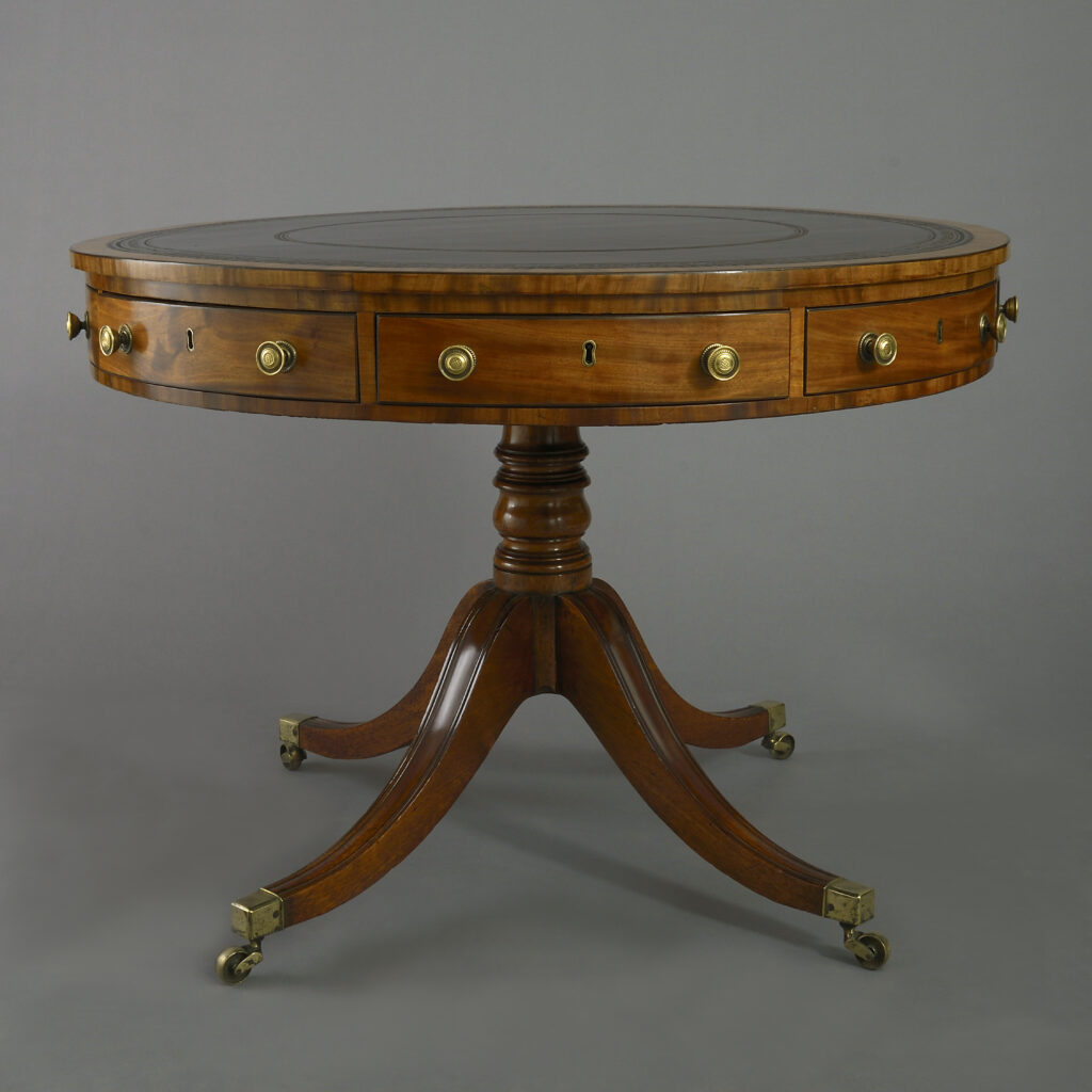 Late 18th Century George Iii Period Mahogany Drum Table 