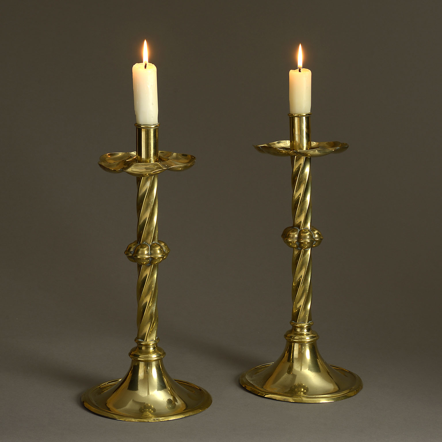 Large Pair of Mid-19th Century Victorian Brass Candlesticks | Timothy  Langston Fine Art & Antiques