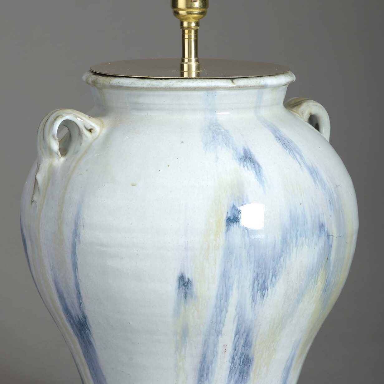 Flambé pottery vase lamp