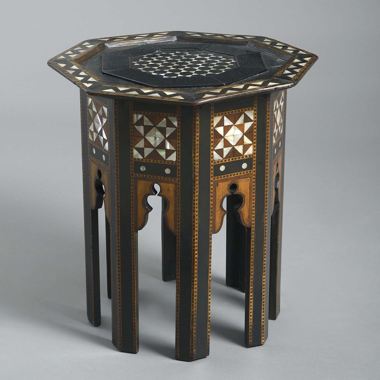 Late 19th century octagonal mother of pearl inlaid occasional table