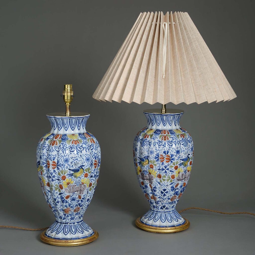 Pair of Late 19th Century Faience Pottery Vase Lamps | Timothy Langston ...