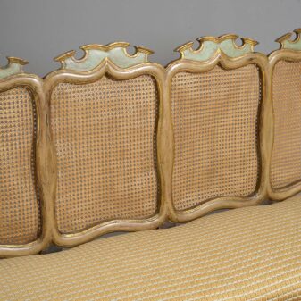 Mid-18th century painted & parcel gilded venetian settee