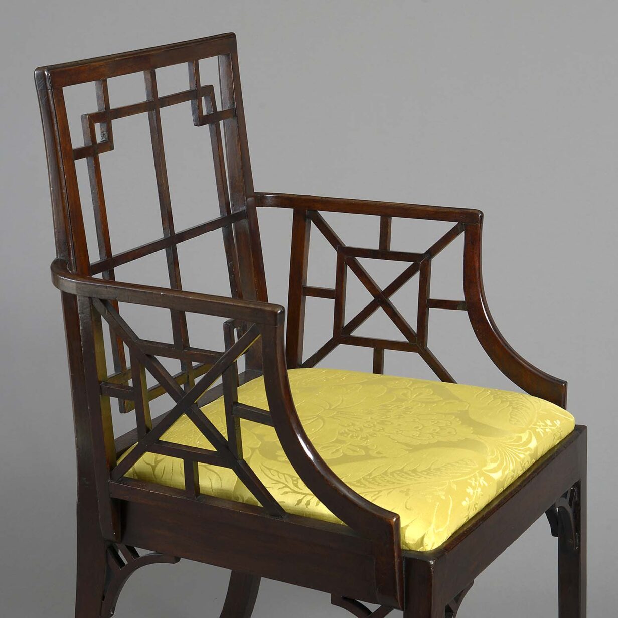 18th century chippendale period cockpen armchair