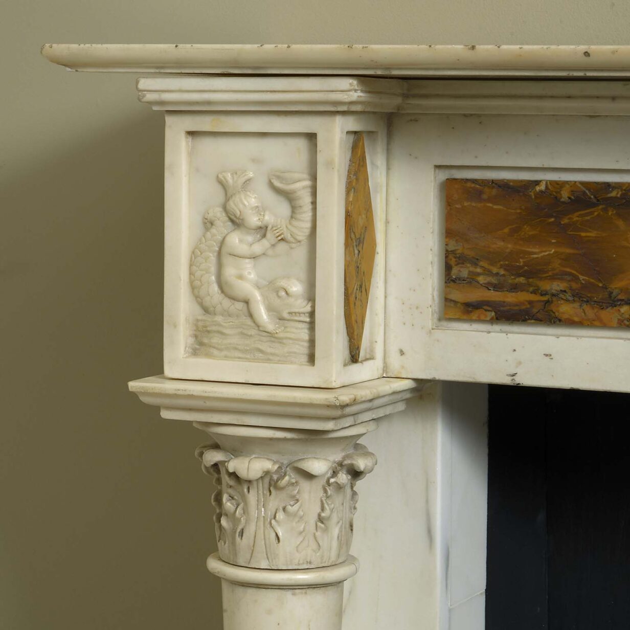 Late 18th century louis xvi period marble chimney piece