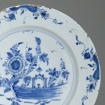 Blue and white delft charger