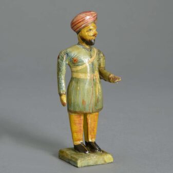 Late 19th century group of carved painted indian figures