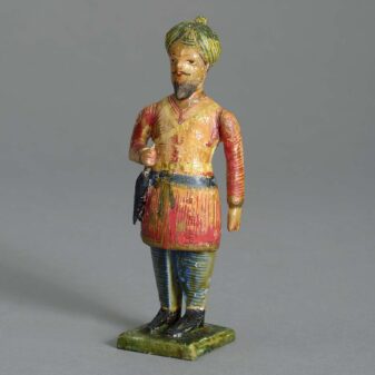 Late 19th century group of carved painted indian figures