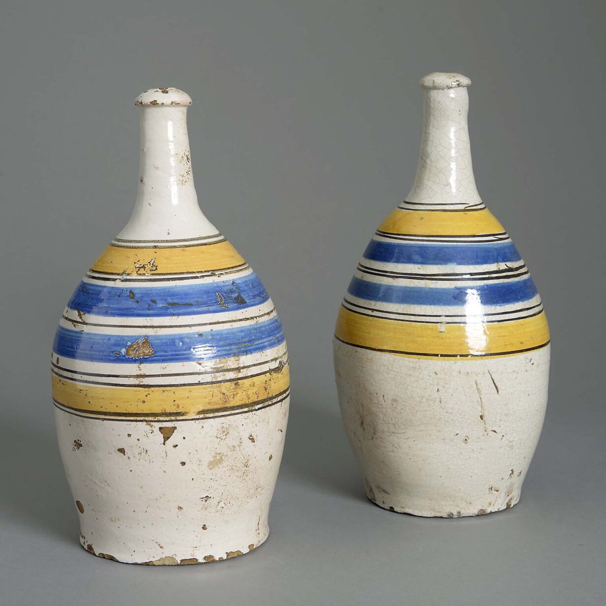 Pair of maiolica jars