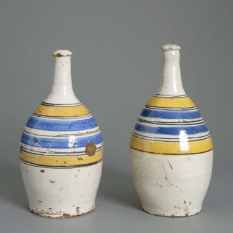 Pair of 19th century maiolica pottery jars