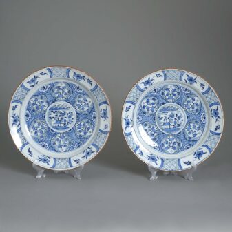 Pair of Blue and White Delft Chargers