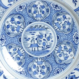 Pair of blue and white delft chargers