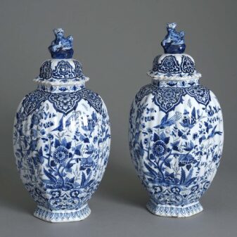 Pair of Blue and White Delft Vases