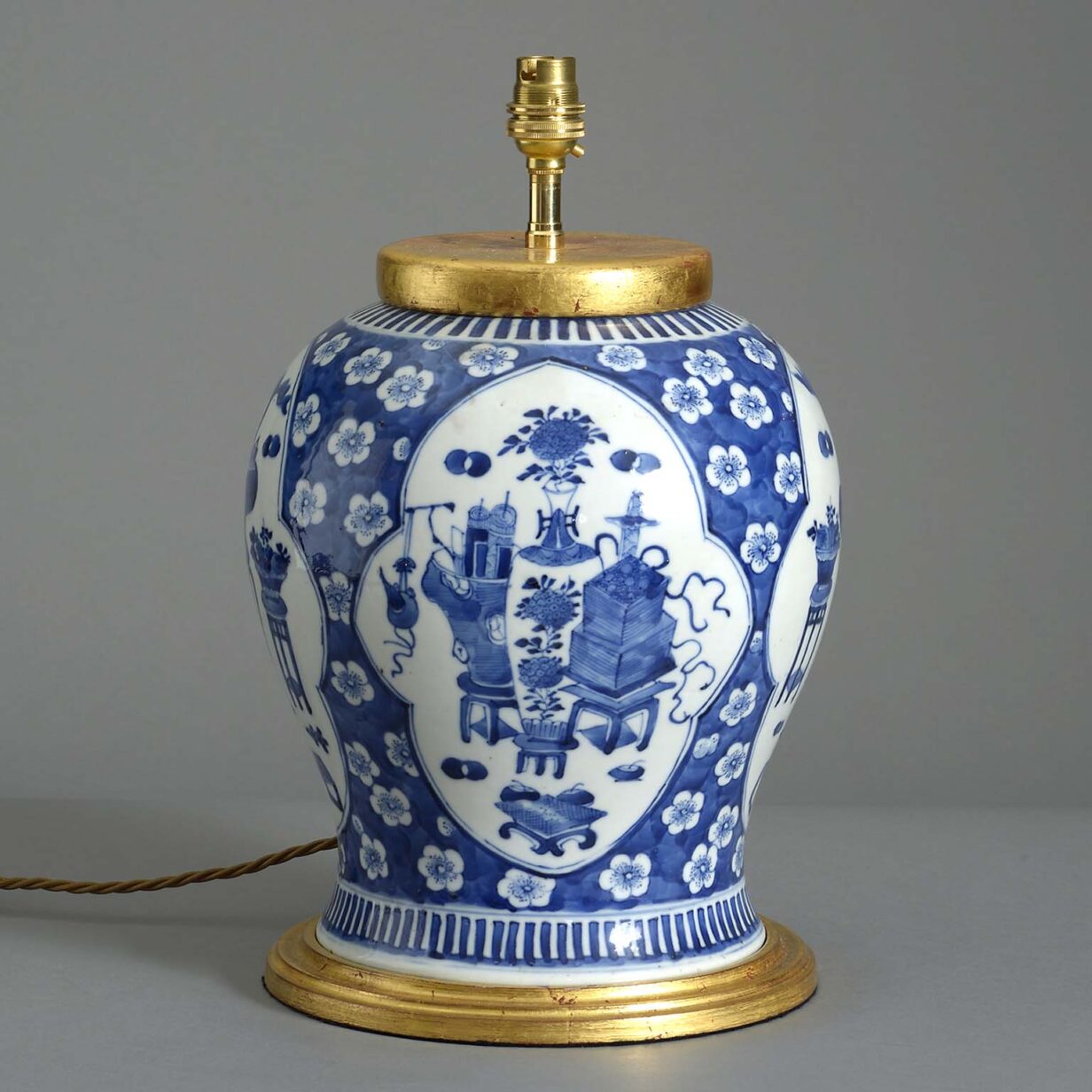 Kangxi style vase lamp