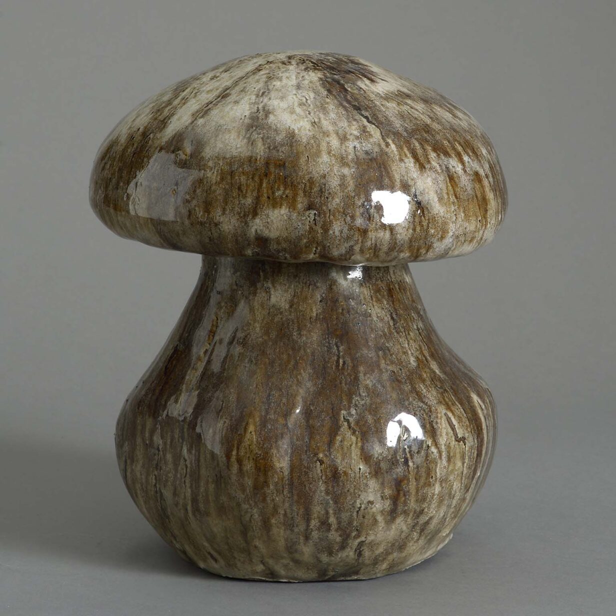 20th century glazed ceramic mushroom sculpture