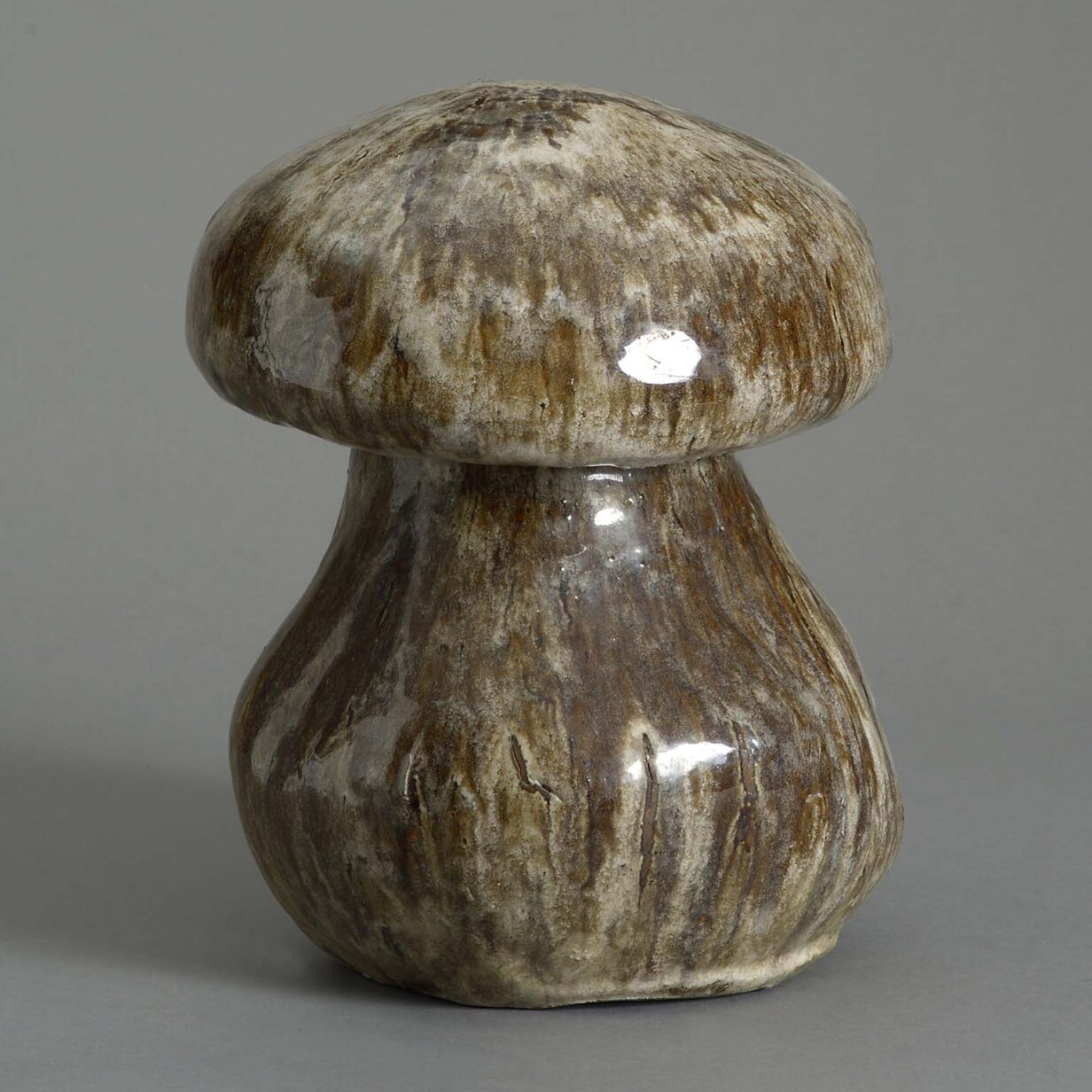 20th century glazed ceramic mushroom sculpture