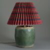 Green glazed jar lamp