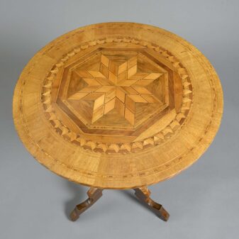 19th century inlaid sorrento occasional table