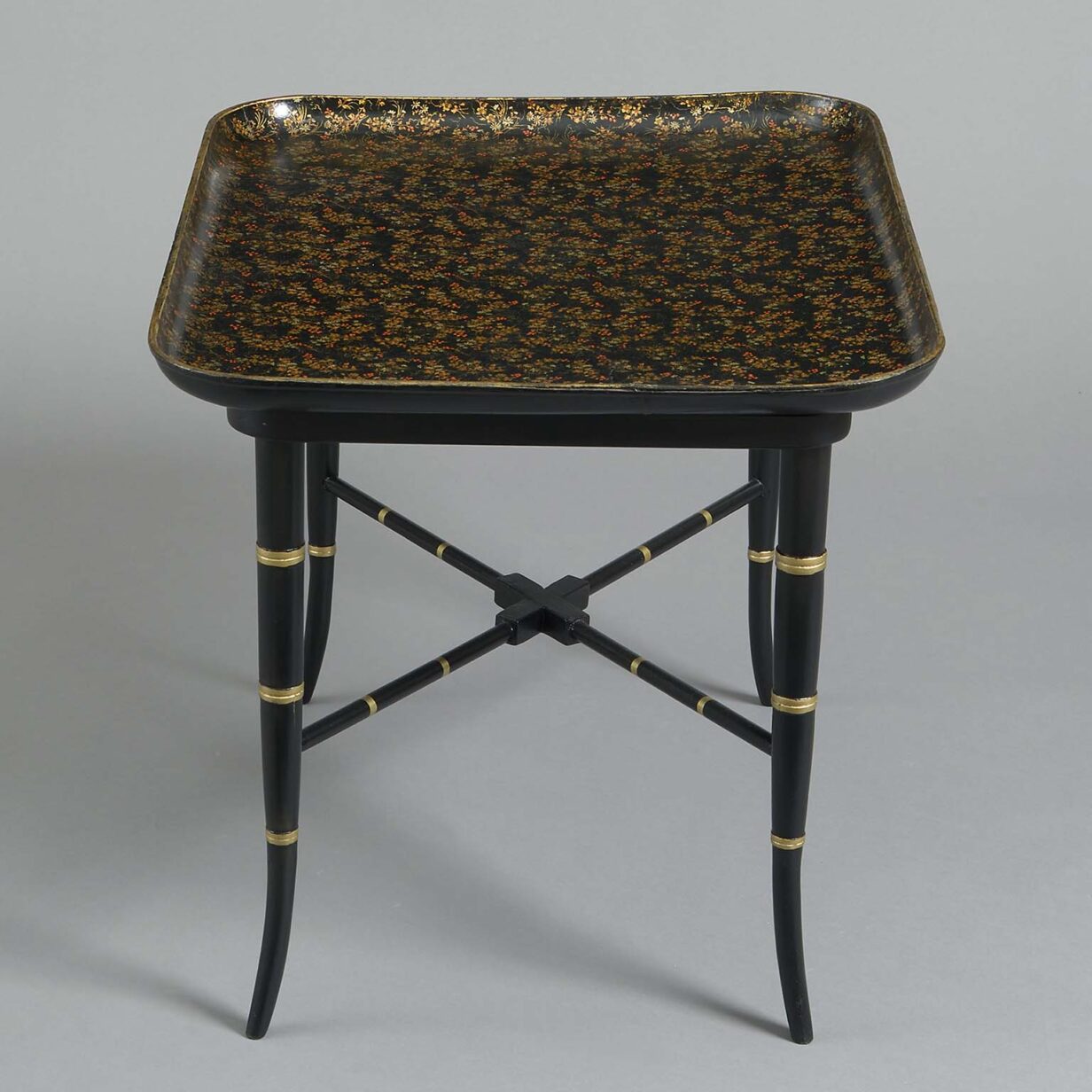 Early 19th century papier-mâché tray table