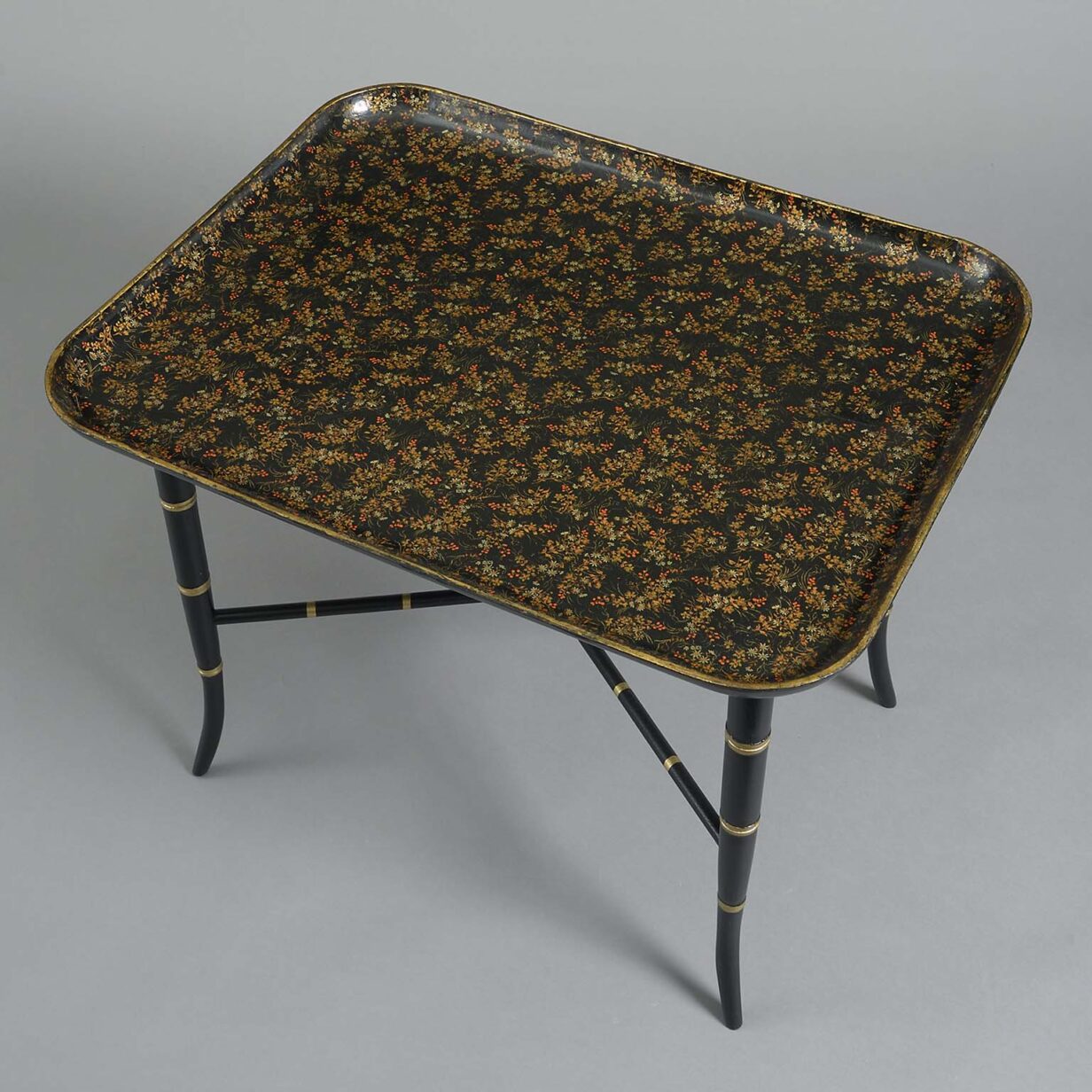 Early 19th century papier-mâché tray table