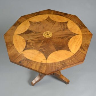 Late 18th century louis xvi period inlaid walnut gueridon