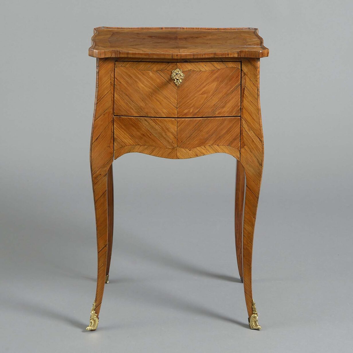 Pair of 19th century louis xv style tulipwood bedside cabinets