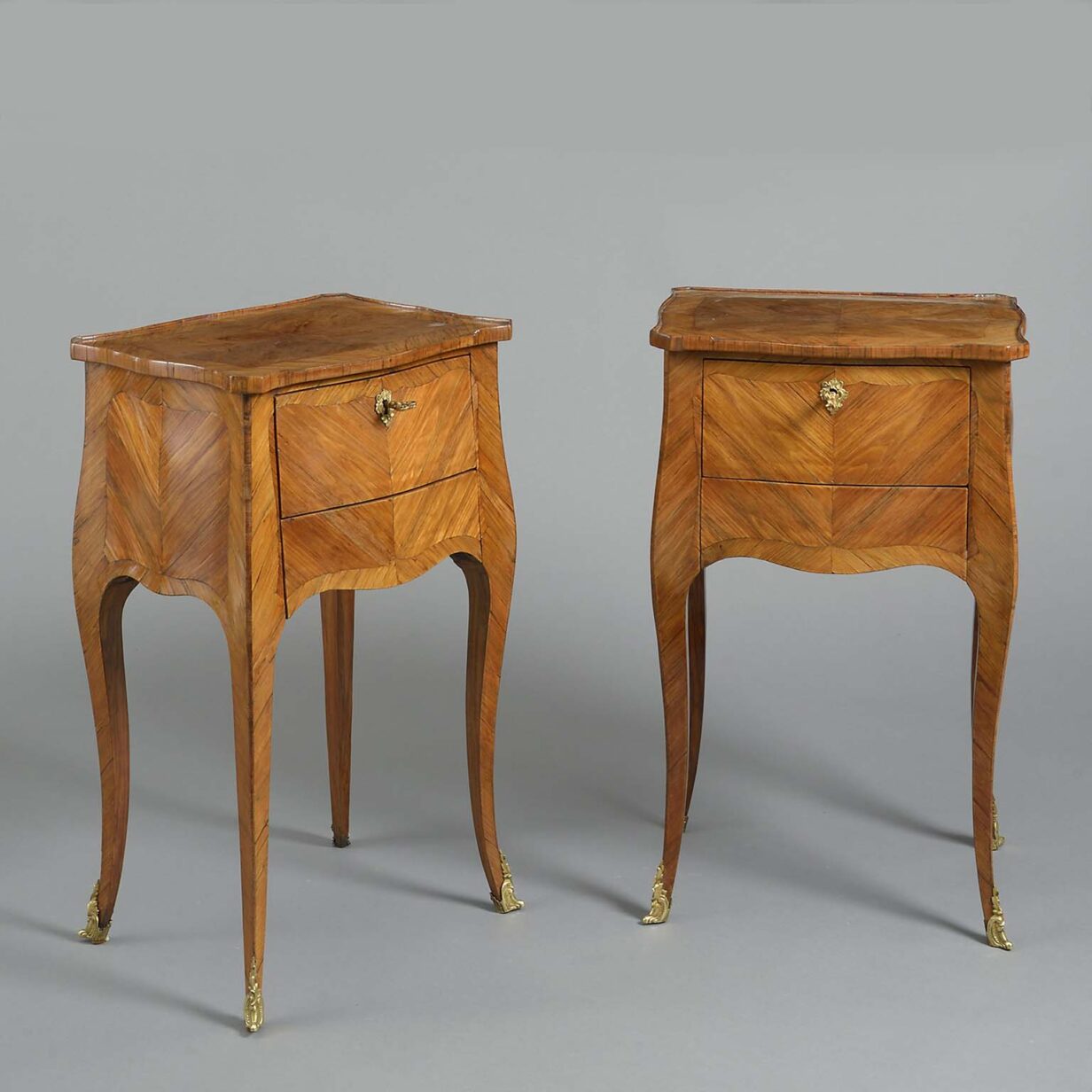 Pair of louis xv style bedside cabinets