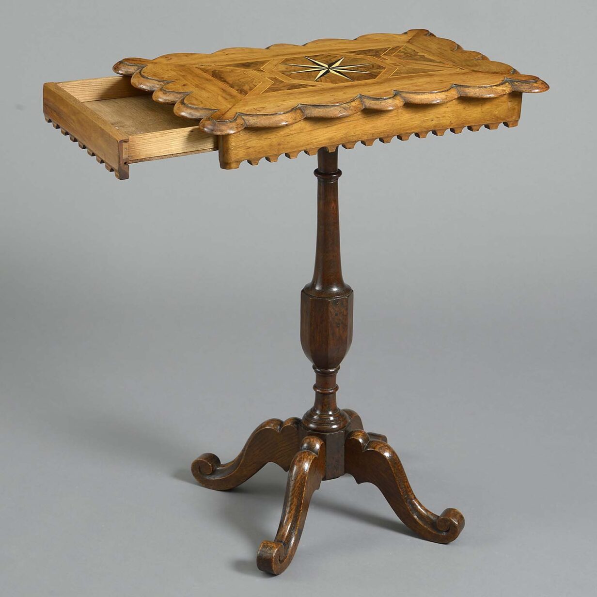 Pair of 19th century inlaid walnut occasional end tables