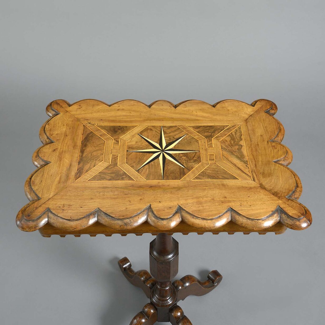 Pair of 19th century inlaid walnut occasional end tables