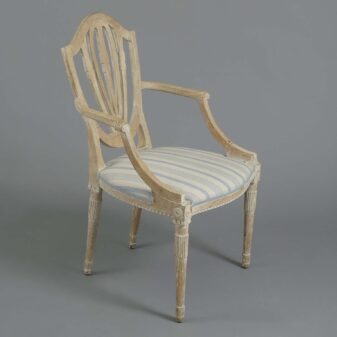 Pair of 18th century painted open armchairs