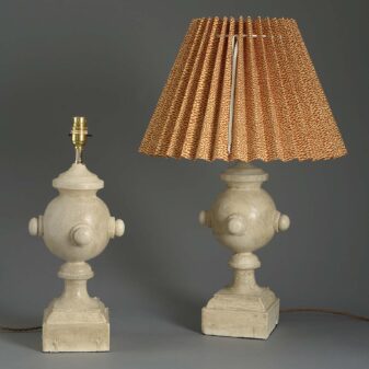 Pair of Painted Finial Lamps