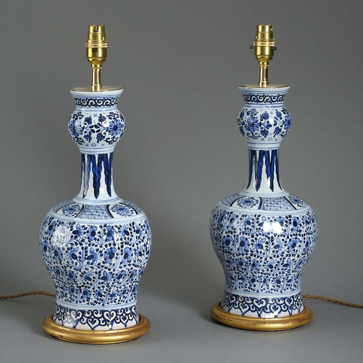 Pair of delft lamps