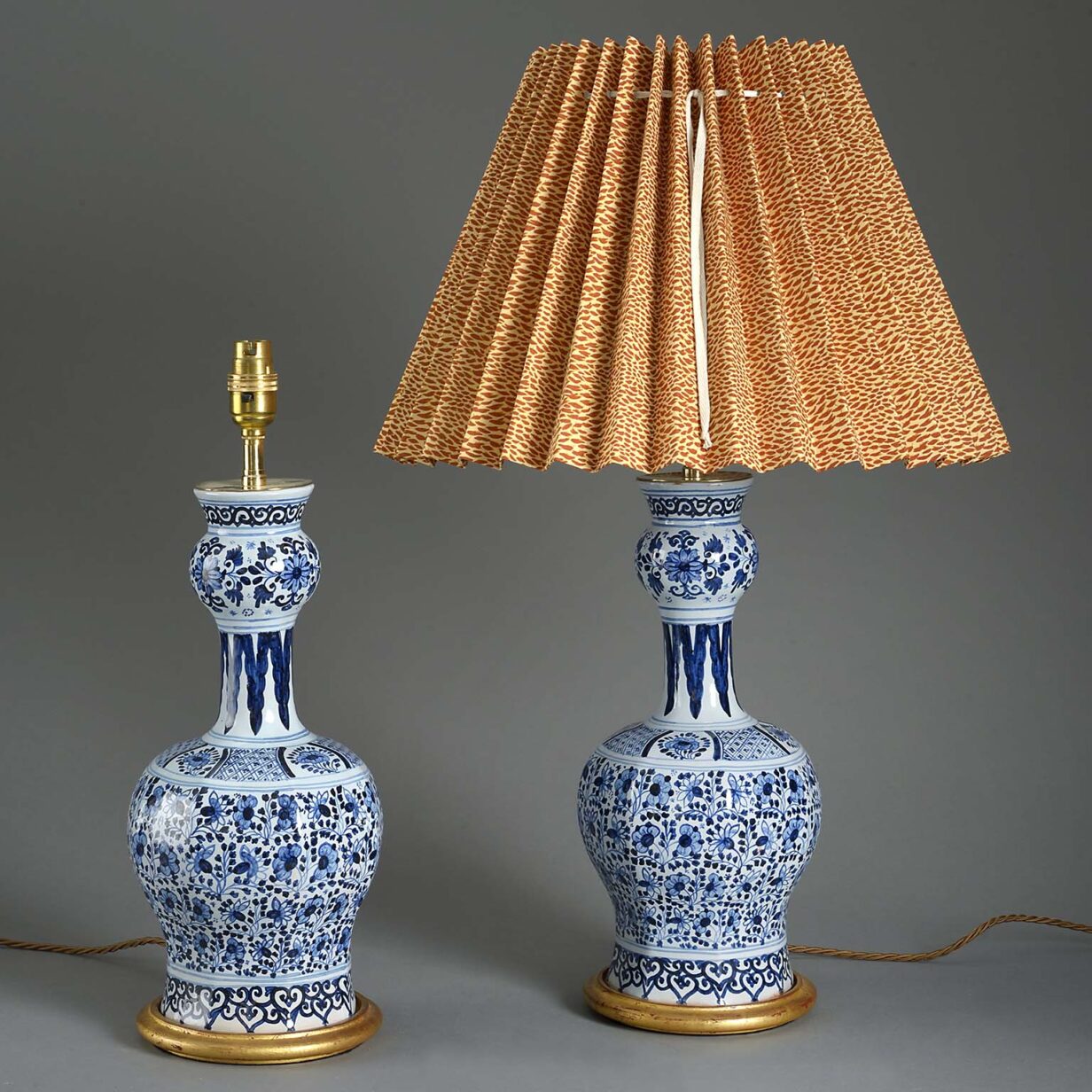 Pair of delft lamps