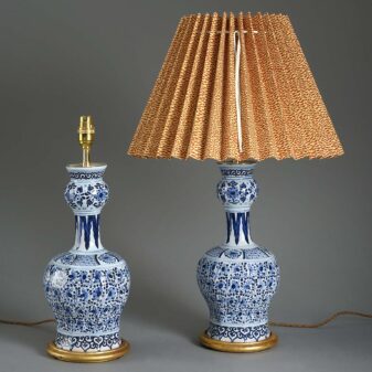 Pair of delft lamps