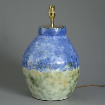 20th century art pottery lamp