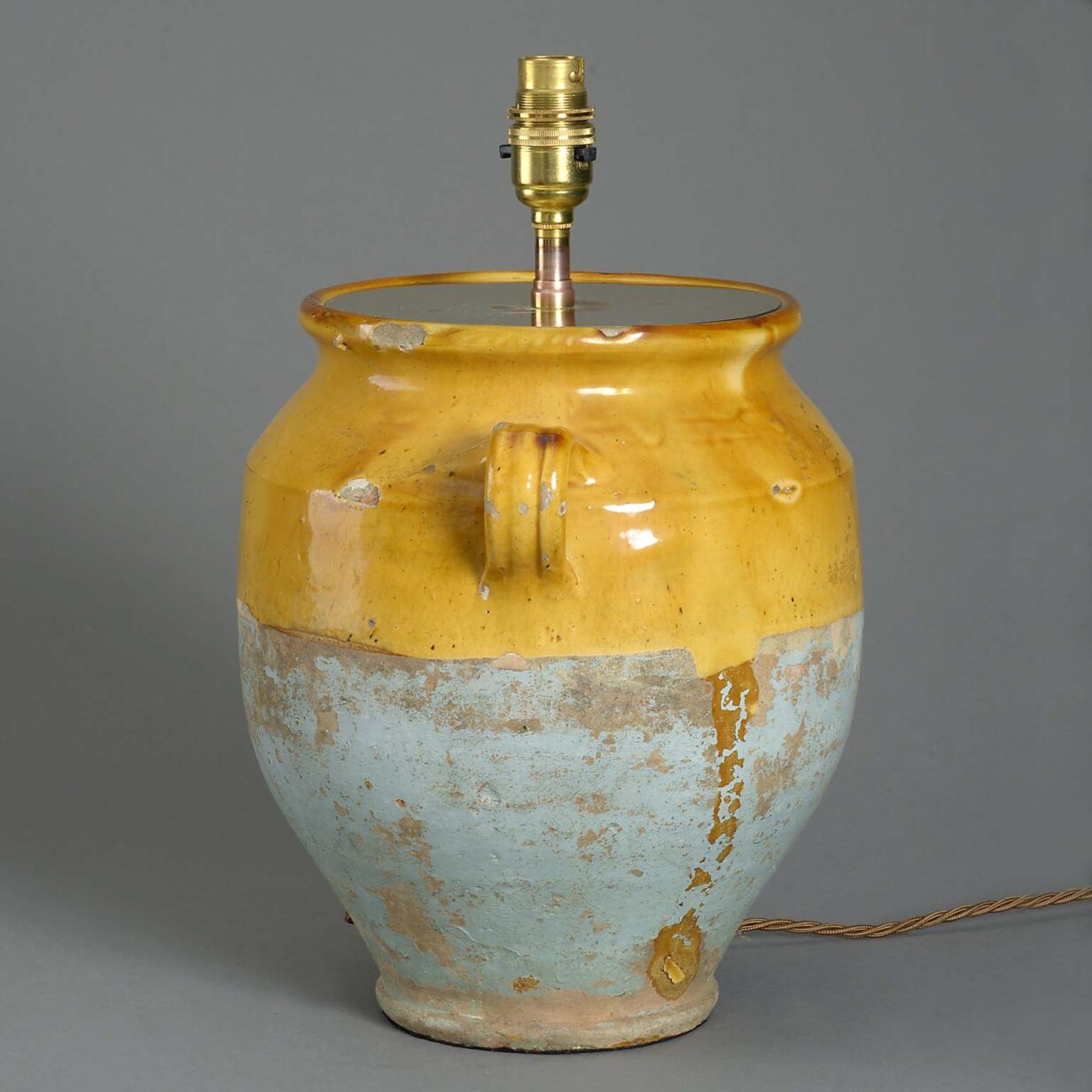 19th century confit pot lamp