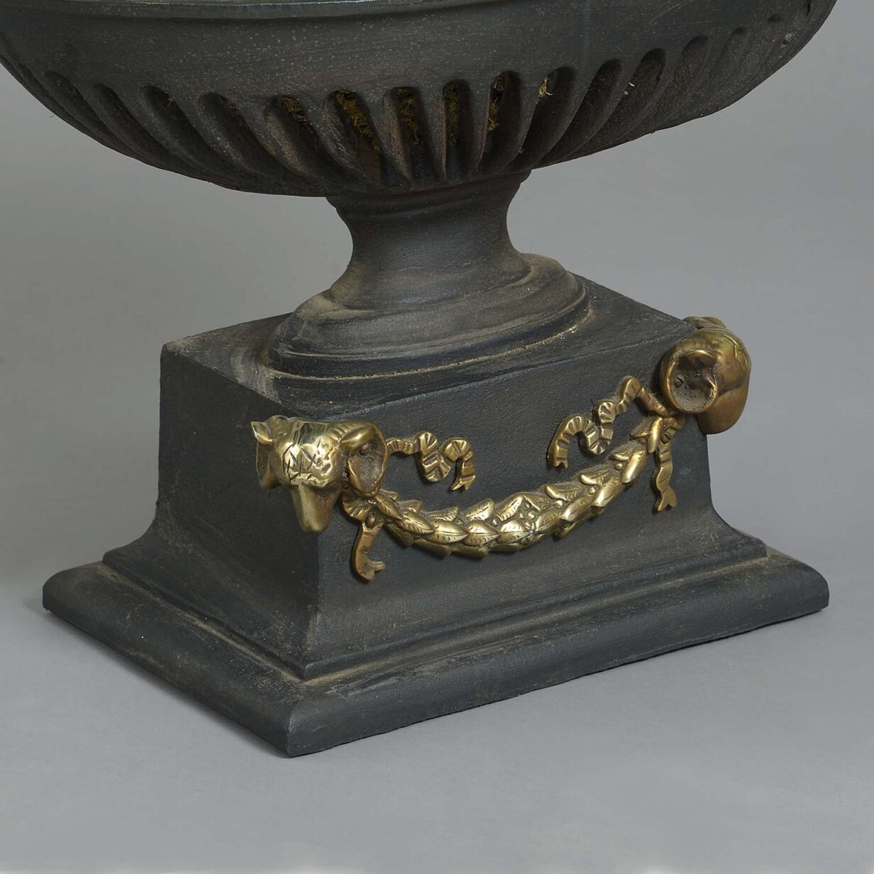 Early 20th century cast iron and brass planter