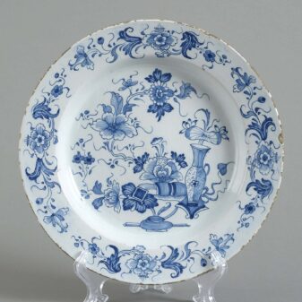 Antique english delft pottery charger