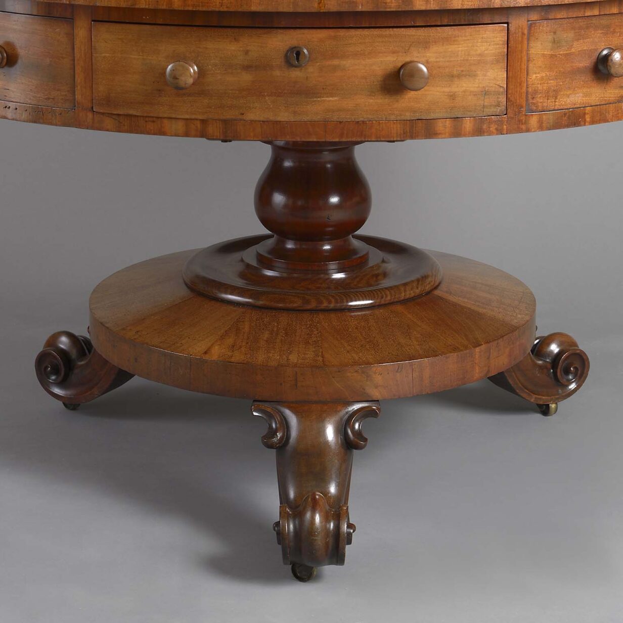 19th century william iv period mahogany drum table