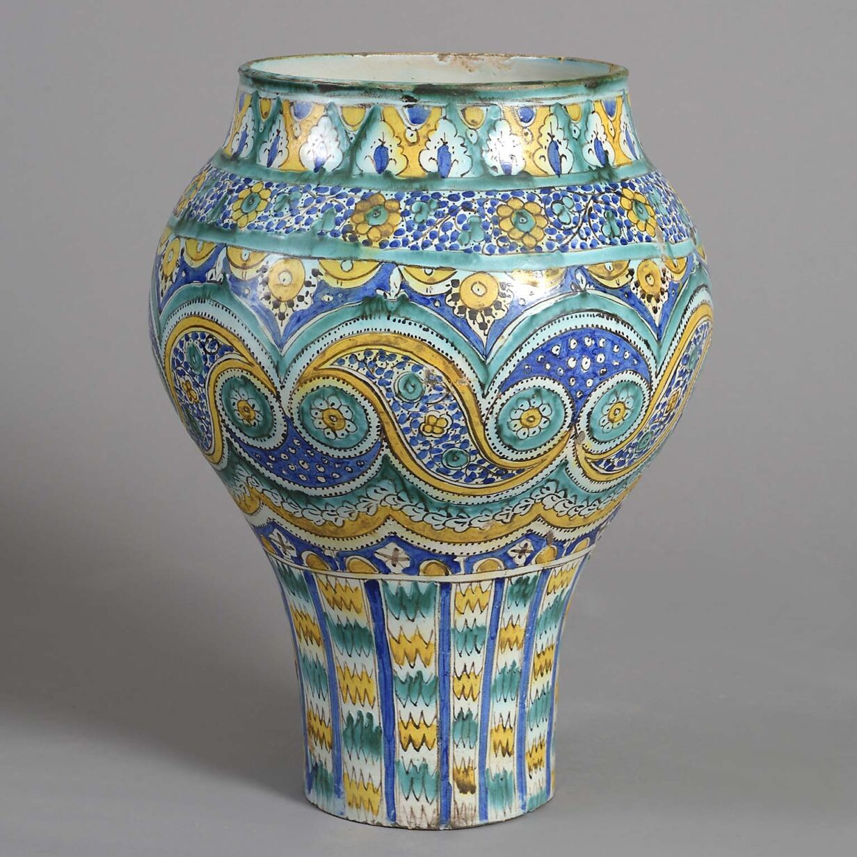 Late 19th century polychrome glazed moroccan vase