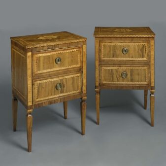 Pair of north italian bedside cabinets