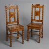 Pair of parquetry hall chairs