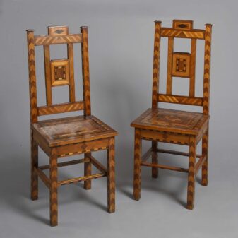 Pair of Parquetry Hall Chairs