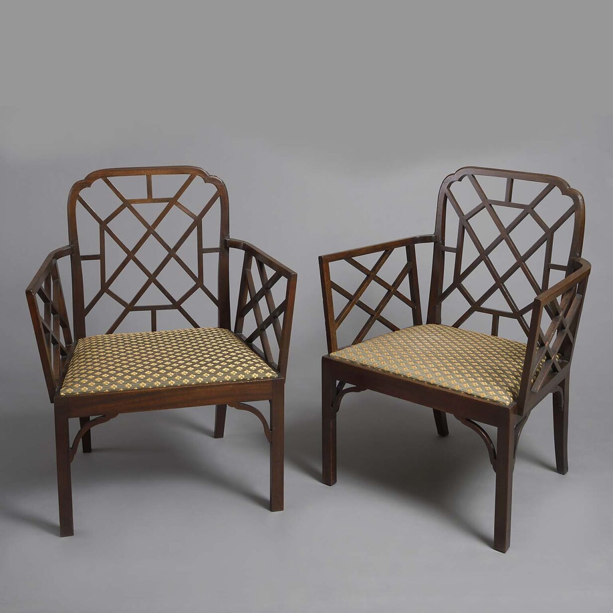 Pair of cockpen armchairs